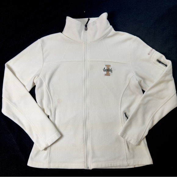 Columbia Jackets & Blazers - Columbia Idaho Vandals Football White Full Zip Fleece Sweater Women’s Size L